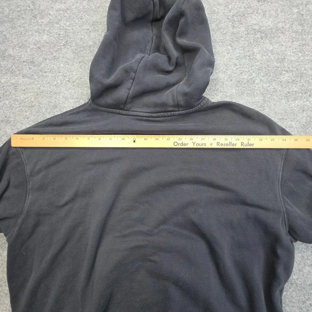 Nike Hoodie Women L Black Oversized Center Swoosh Fleece Baggy 90s Hoops